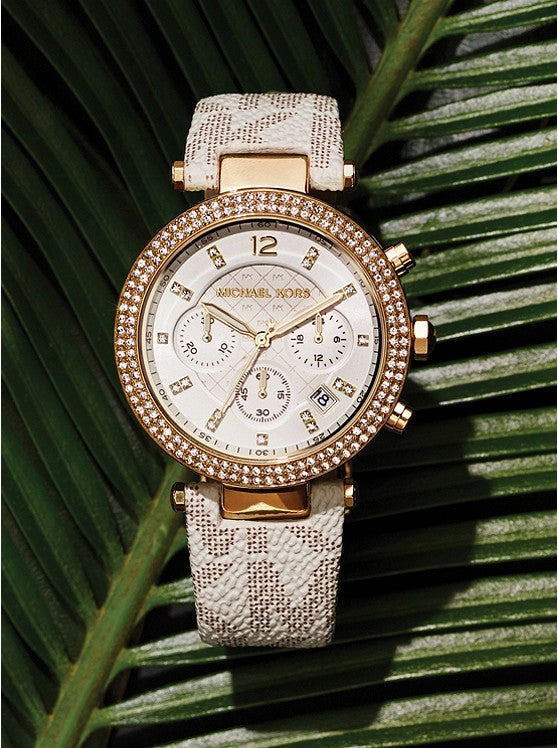 michael kors rose gold sparkle watch