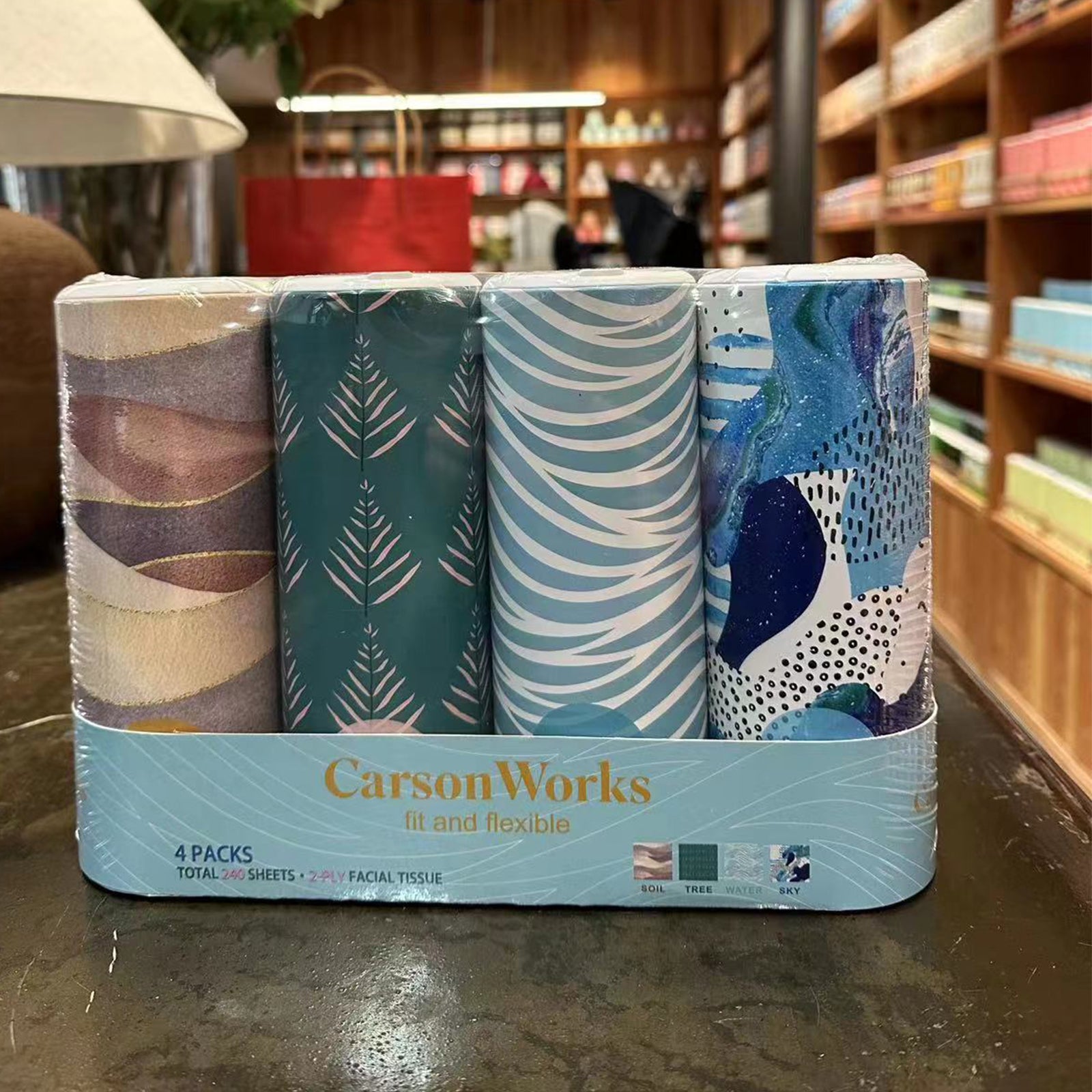 CarsonWorks Car Tissue Holder 4 Packs Round Box Tissues