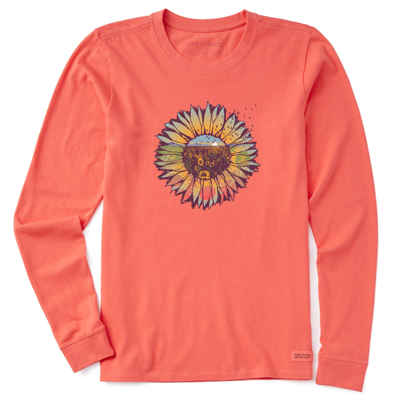 Women's Life Is Good Sunflower Long Sleeve Crusher-Lite Tee – Legends ...