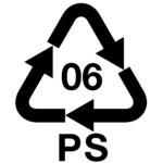 Recycling Symbol number 6 for polystyrene