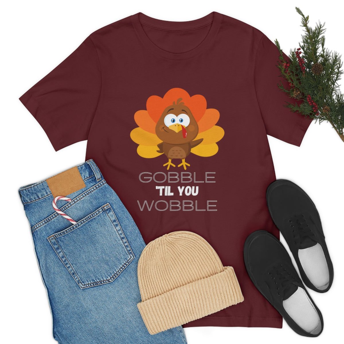 Gobble 'til You Wobble Thanksgiving Unisex Jersey Short Sleeve Tee S-3XL