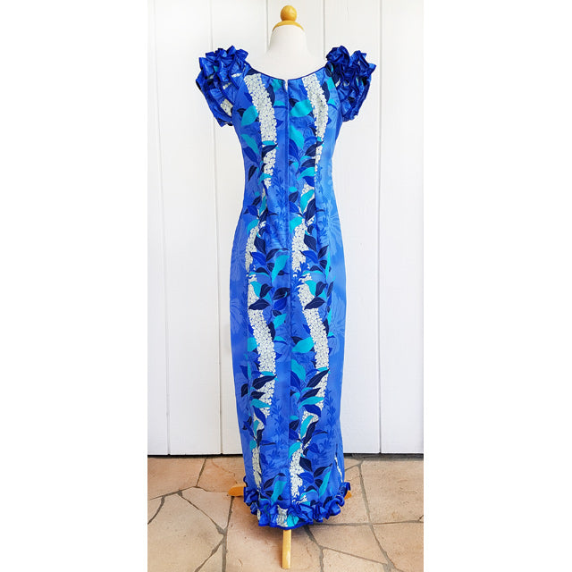 Hawaiian Muumuu Naomi Slit Dress Long [ Monstera Lei ] – Halehawaiian
