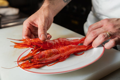 Spanish Red King Prawns aka Carabineros