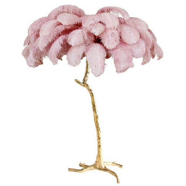 Ostrich Feather LED Floor Lamp 5'9