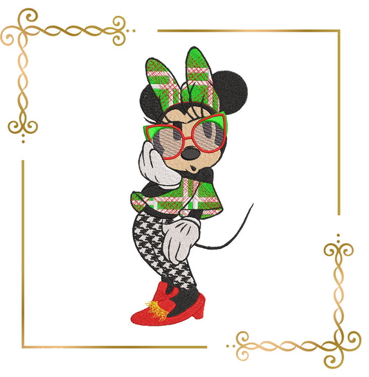 Mouse Fashionista Fantasy Dressed Parody Embroidery Design to 