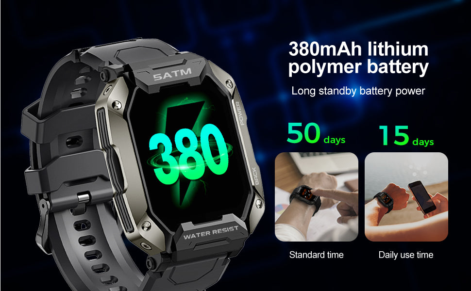 AMAZTIM C20 Smartwatch 380mAh Battery