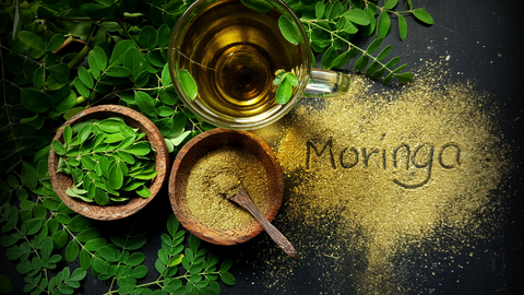 Moringa oil, leaves and powder.