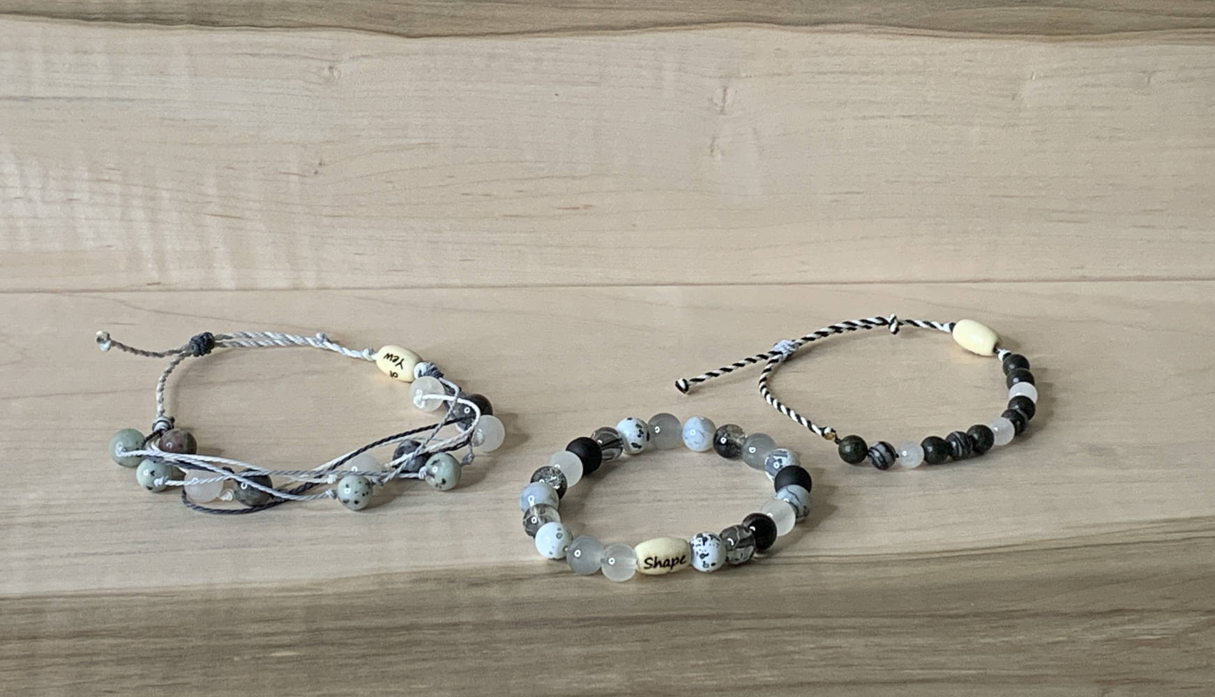 Bead and String Combo Bracelets - Set of 3