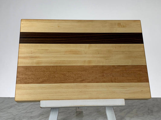 Black Walnut and Cherry Chopping Board Thick Black Walnut Chopping Board  With American Cherry Inlays Bevelled Base Wooden Cutting Board -   Finland