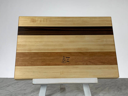 A Gift of Wood Wooden Cutting Boards - Moonscape Design | Black Walnut and Oak | Wisconsin Made