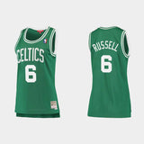 Women's Boston Celtics Bill Russell #6 Hardwood Classics Jersey Green