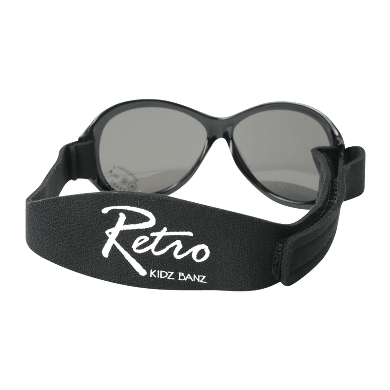 Solbriller i retrostil for baby og barn (Retro Banz Black)🔆 –