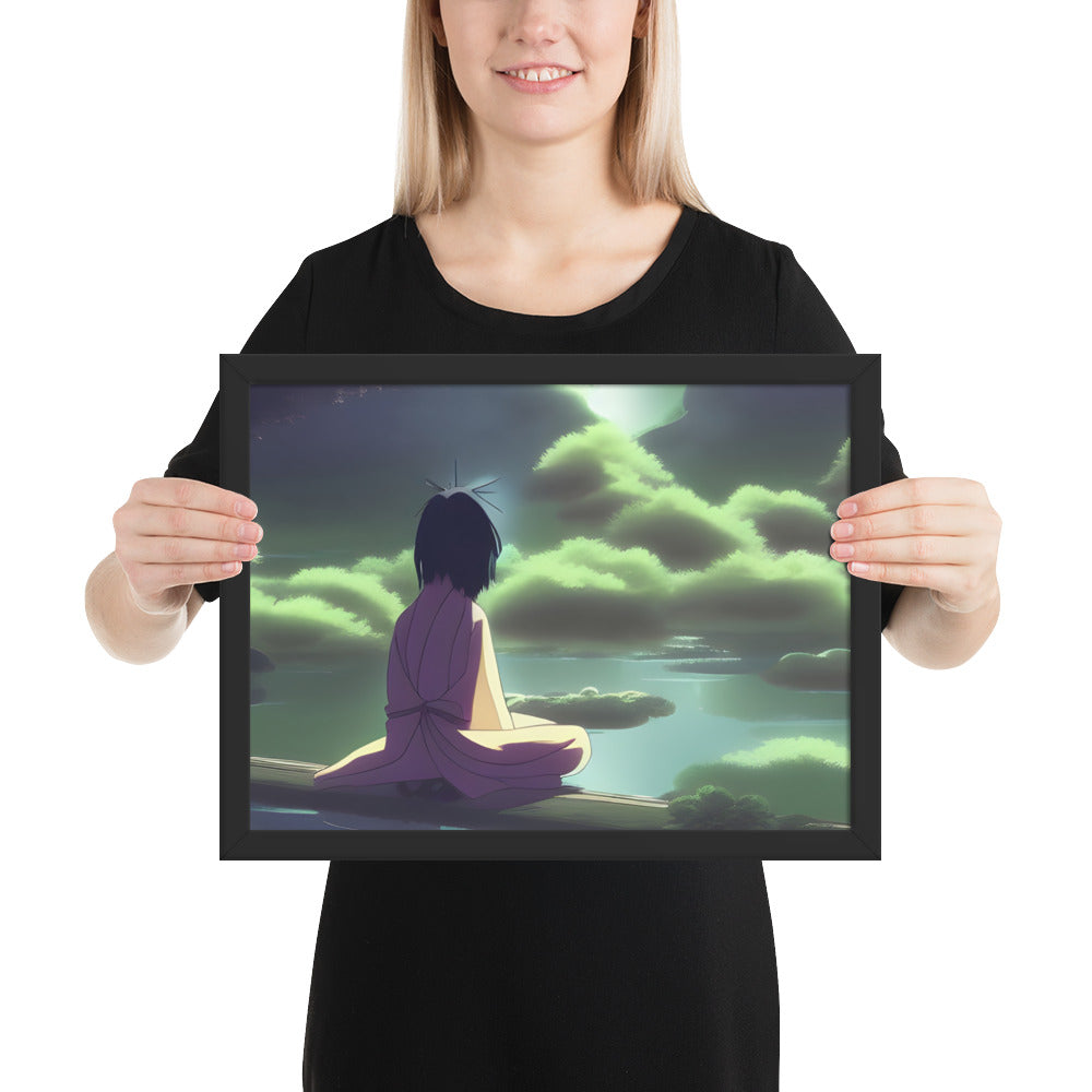 Young woman in anime style meditating sitting in lotus on the natural  background. Concept illustration for yoga, meditation, relax and healthy  lifestyle. Vector illustration in flat cartoon style. 20951562 Vector Art at