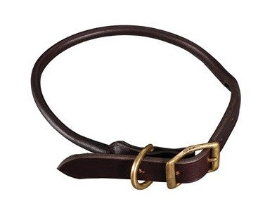 Ascot Collar - Brown Leather Hand Made Dog Collar