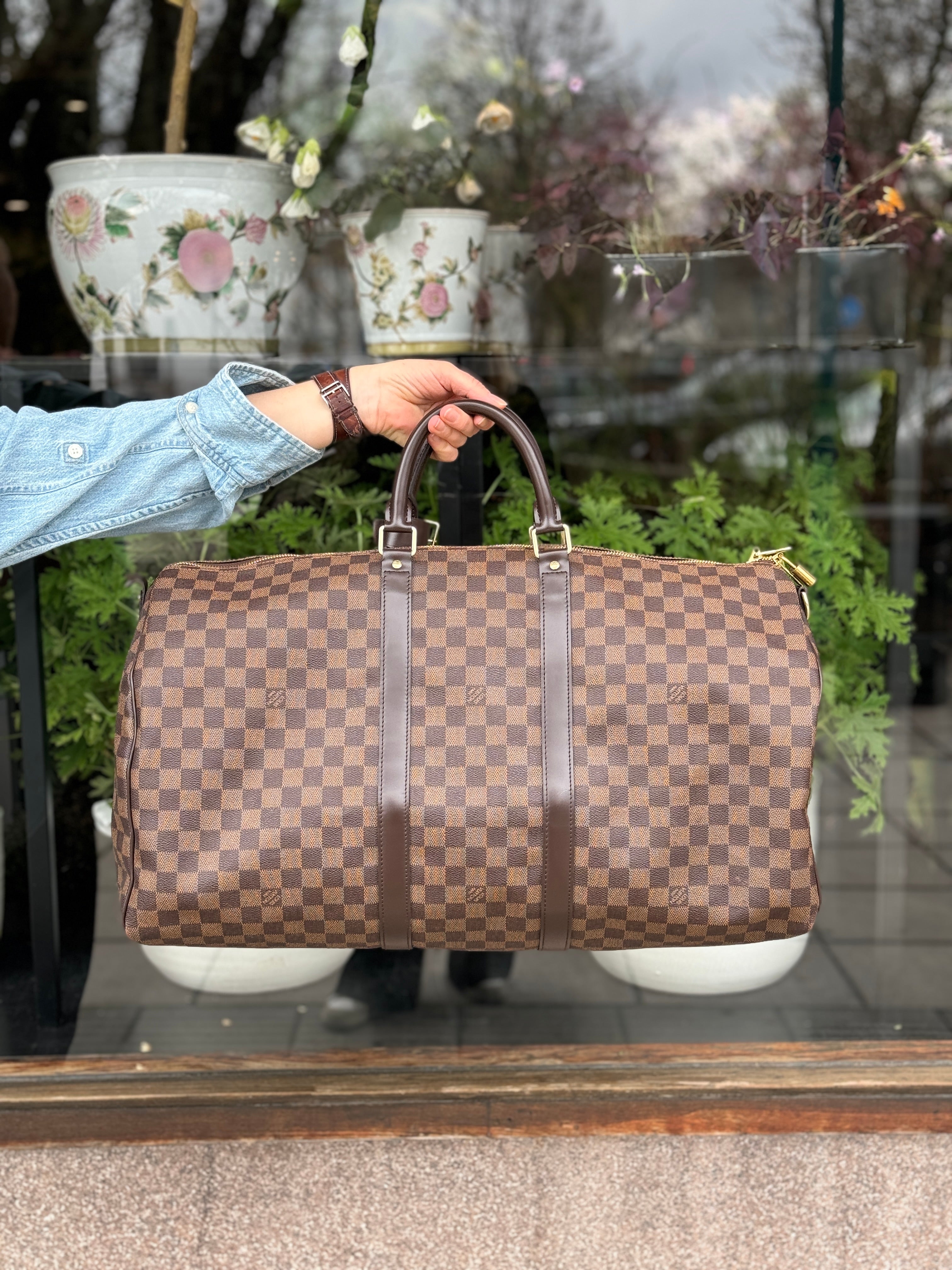 Image of Louis Vuitton Keepall Bandoulière Damier ebene 55 SV12615