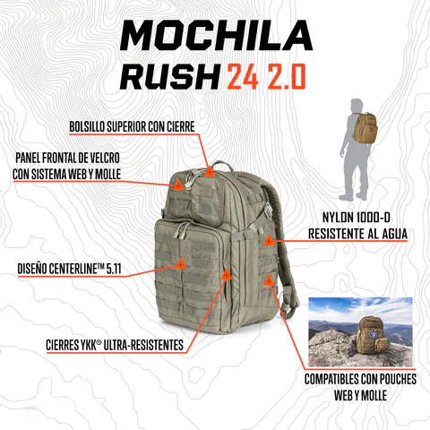 Partes de la Rush 24 Mochila 2.0 5.11