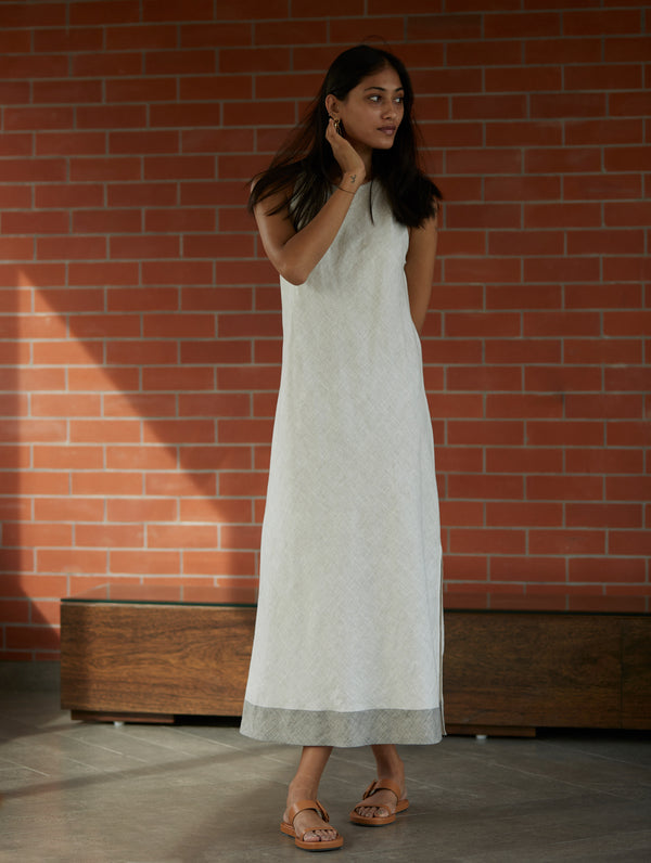 Niza Sleeveless Dress and Jacket - Off White – Manan