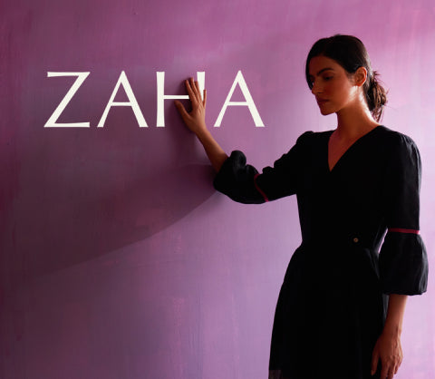 Zaina Metallic Wrap Dress - Black
      