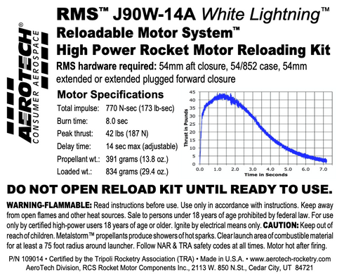 AeroTech J1299N-P RMS-54/852 Reload Kit (1 Pack) - 10129P 