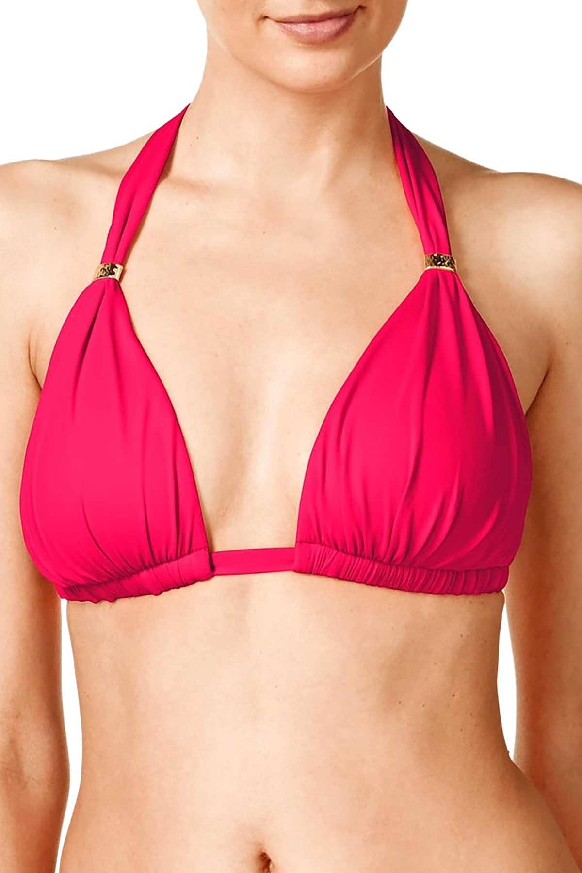 Lauren Ralph Lauren Raspberry Triangle Halter Bikini Top