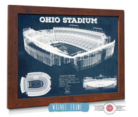 Cutler West College Football Collection Ohio State Buckeyes Art - Ohio Stadium Vintage Stadium Blueprint Art Print
