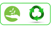 Compostable logo and Recyclable logo