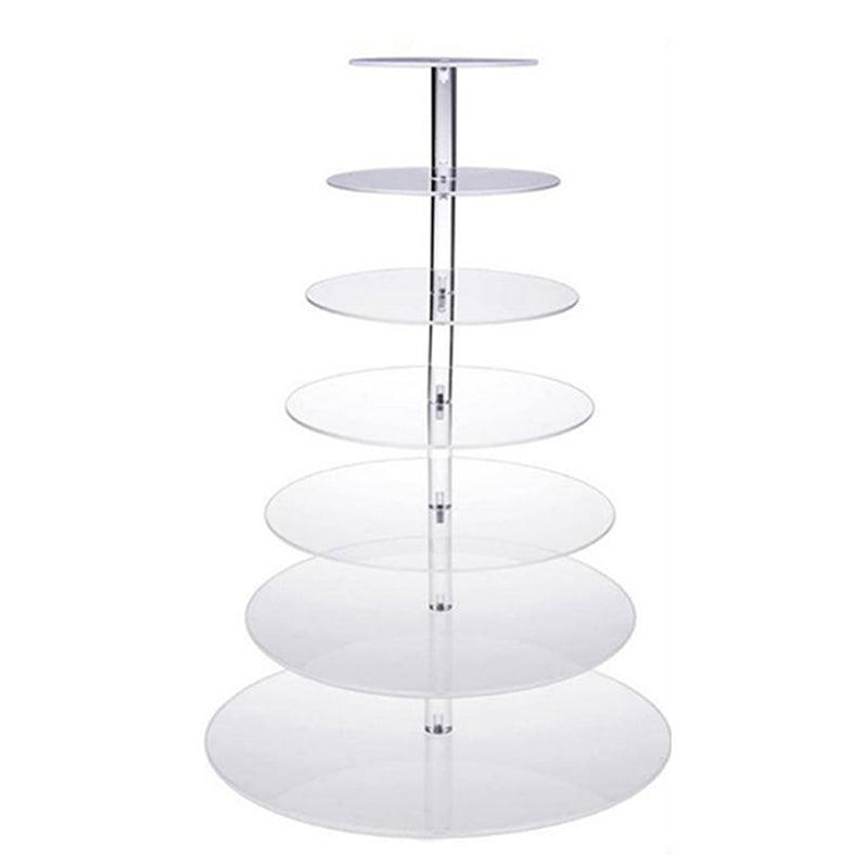 3/4/5/6/7/Tier Acrylic Clear Round Cupcake Cake Stand Birthday Wedding Party Au