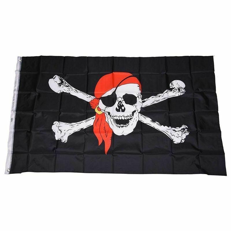 90X150cm Large Pirate Flag Jolly Roger Skull & Crossbone Flags Party ...