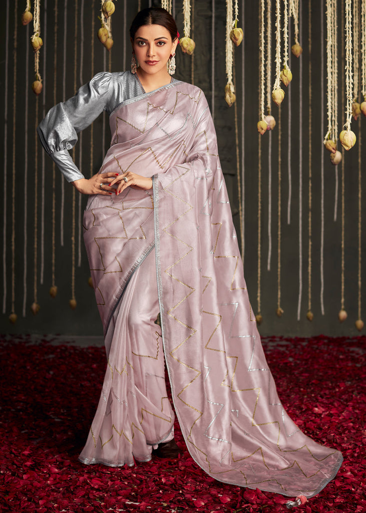 Buy Rose Pink Silk Saree With Art Silk Blouse Online - SARV03116