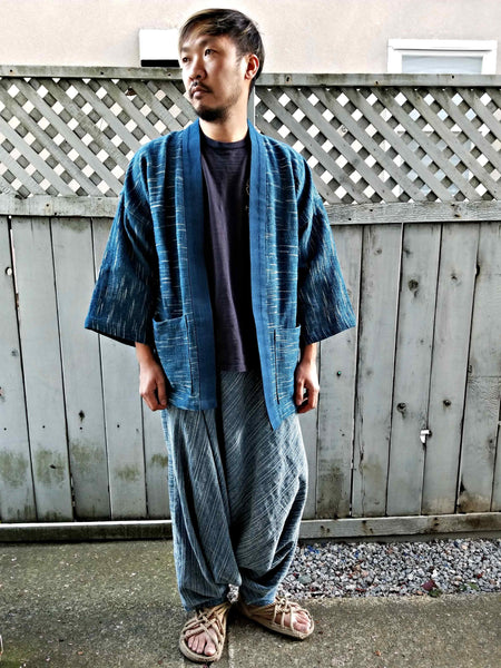 Natural Dyed Indigo Kimono Noragi Hanten 1of1 - Siamurai