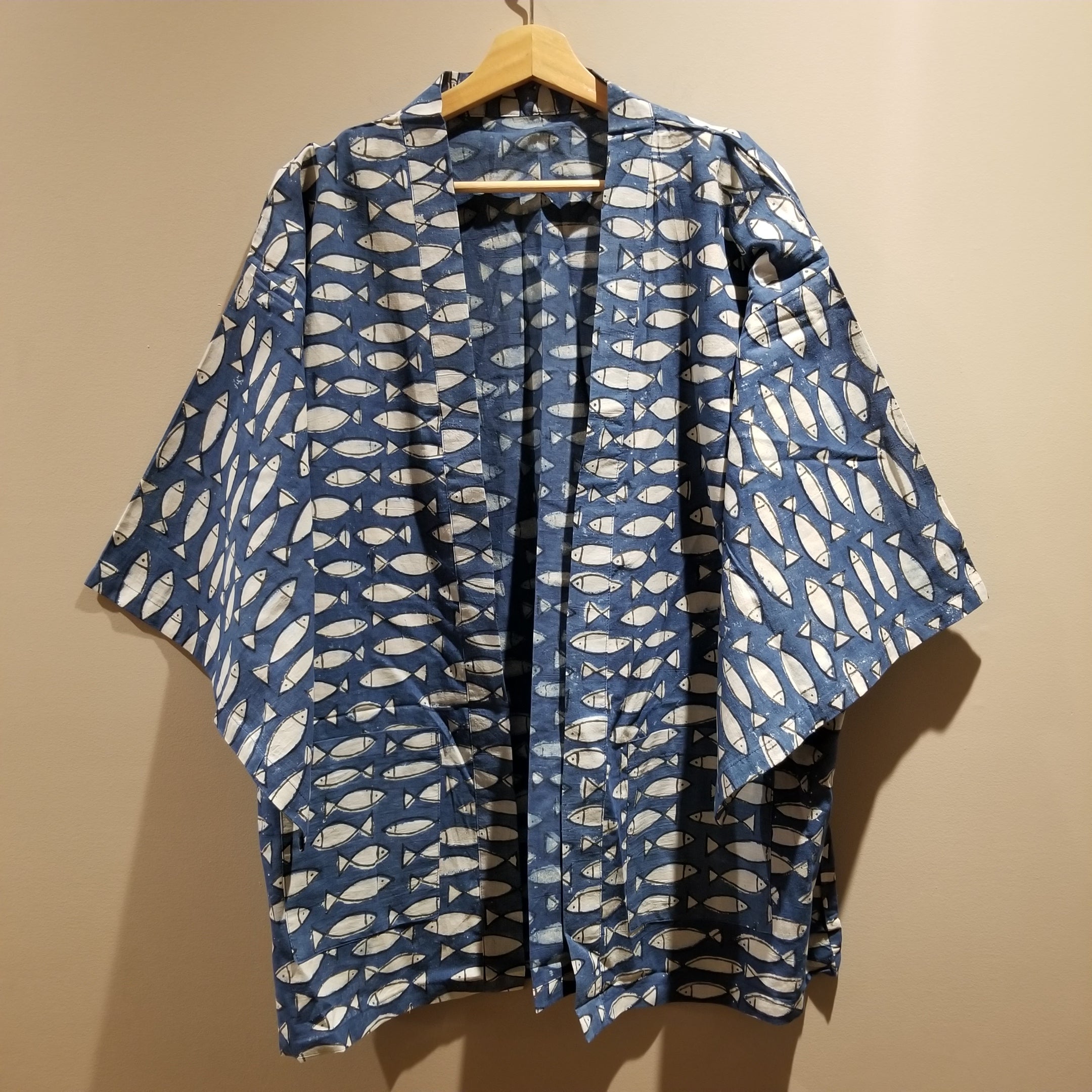 Blue Indigo Koi Yukata Kimono Jacket - Siamurai