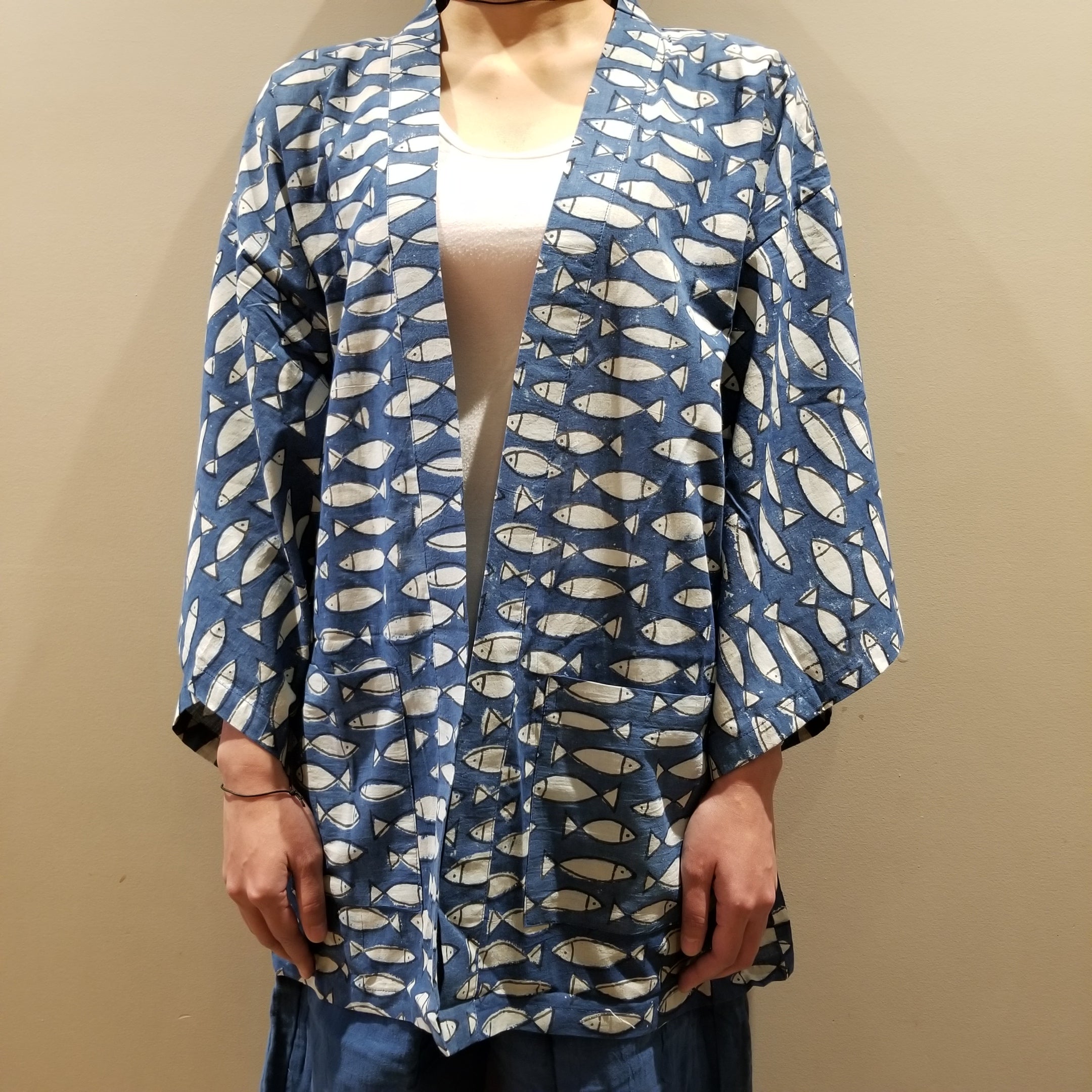 Blue Indigo Koi Yukata Kimono Jacket - Siamurai