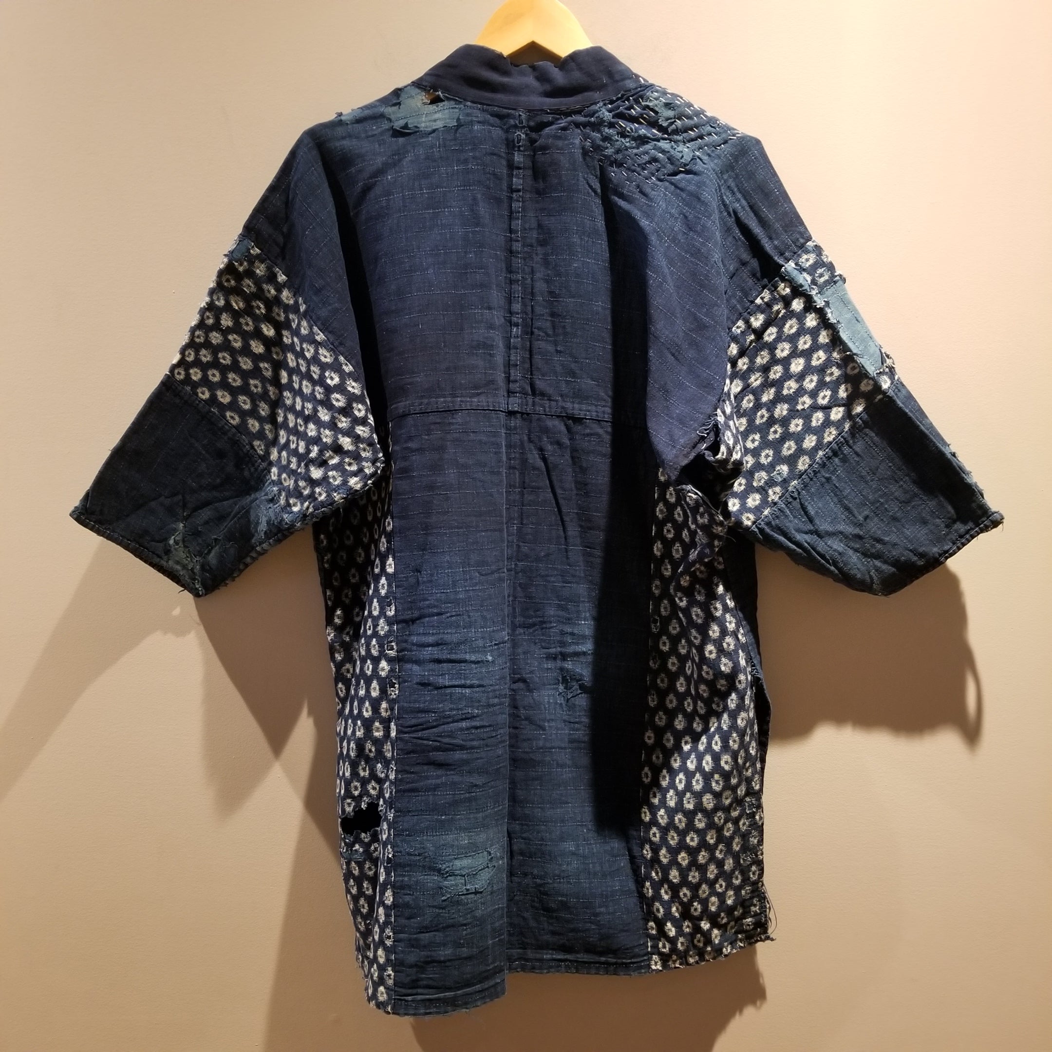 1900s Boro Indigo Sashiko Patchwork Farmer's Noragi Jacket - Siamurai