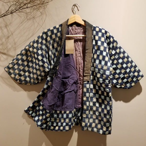 Kasuri Ikat Folk Style Haori Jacket from mid century - Siamurai