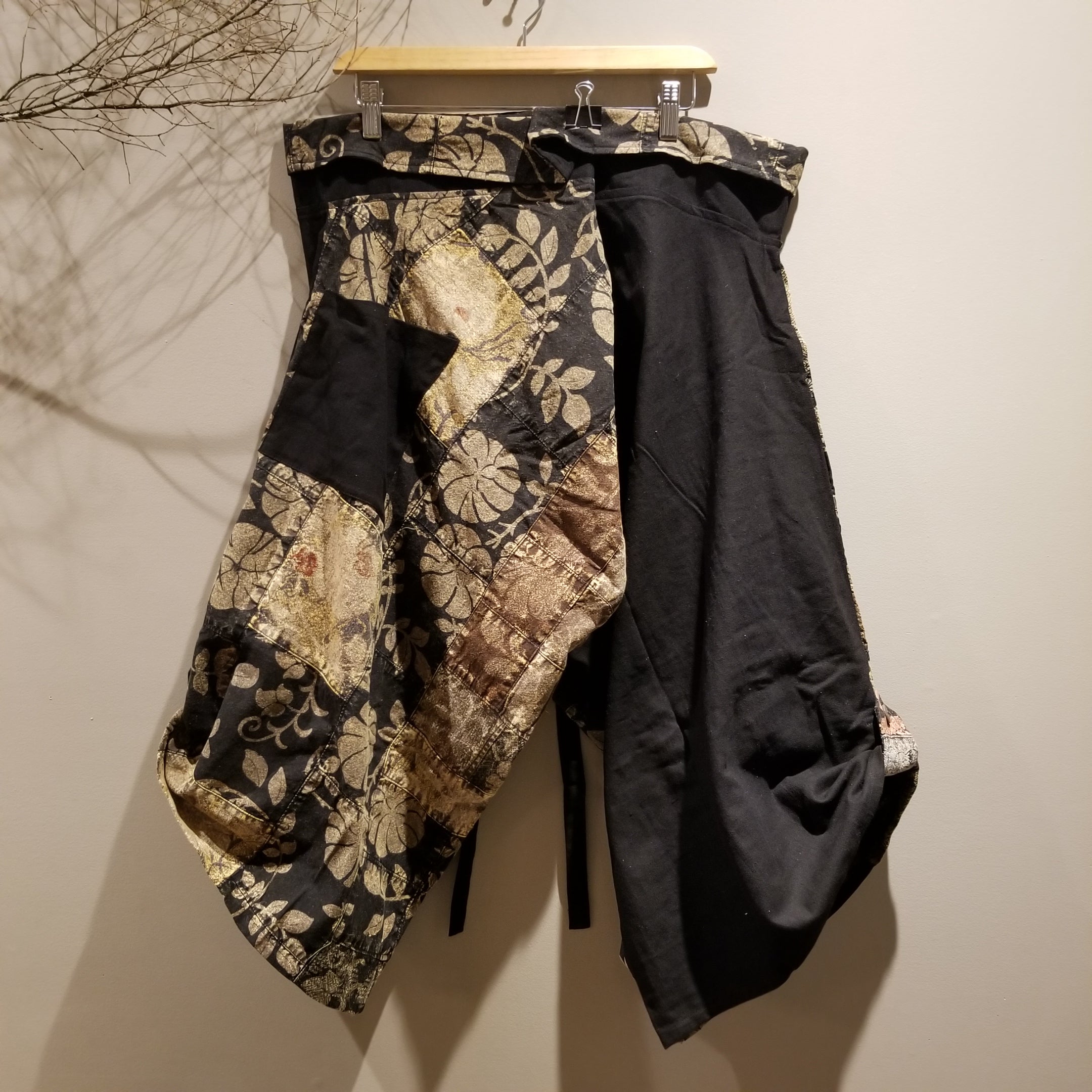 1of1 Patchwork Stone Print Samurai Pants waist tied - Siamurai