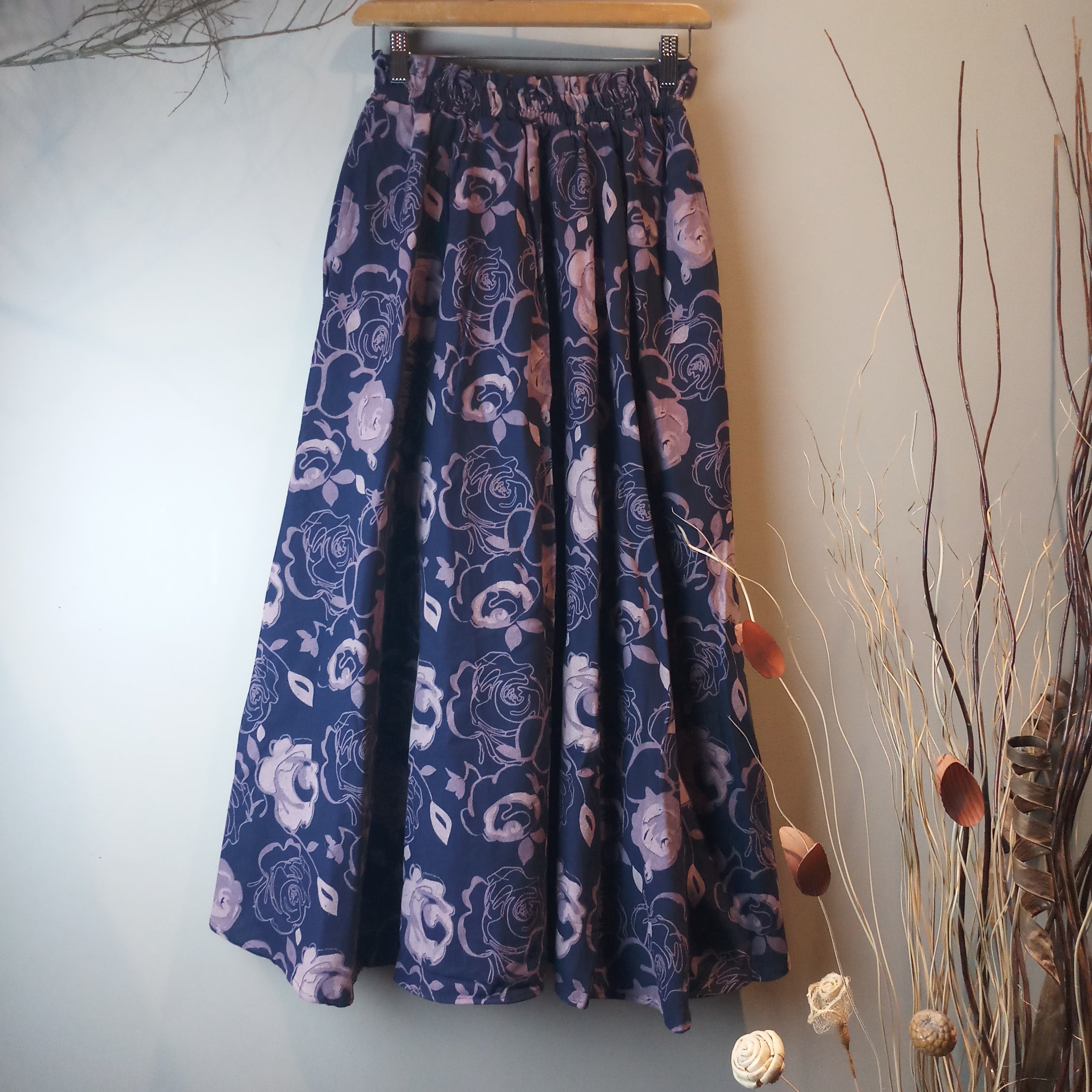 Purple Flower A-Line Skirts - Siamurai