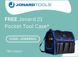 Free Jonard 21 Pocket Tool Case with your £250 purchase* - Use code: JONARD21