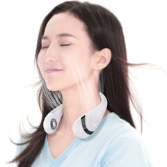 keeping cool  in summer heat with a hands free face fan
