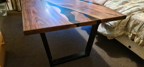U shaped Legs for more room Resin Wood Tables NZ