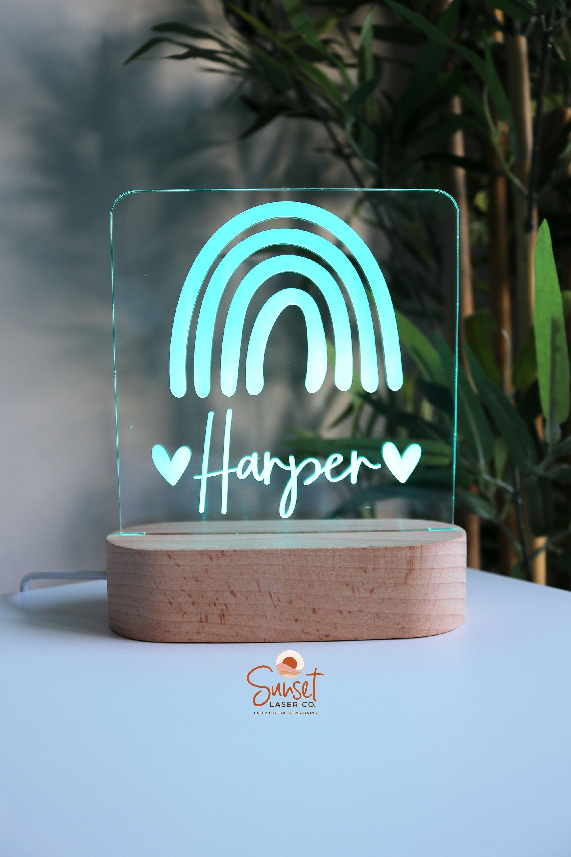 personalised rainbow night light