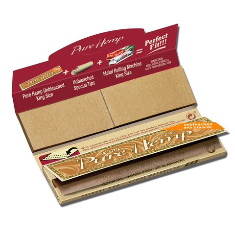 Pure Hemp Unbleached King Size Rolling Papers With Tips #PureHemp