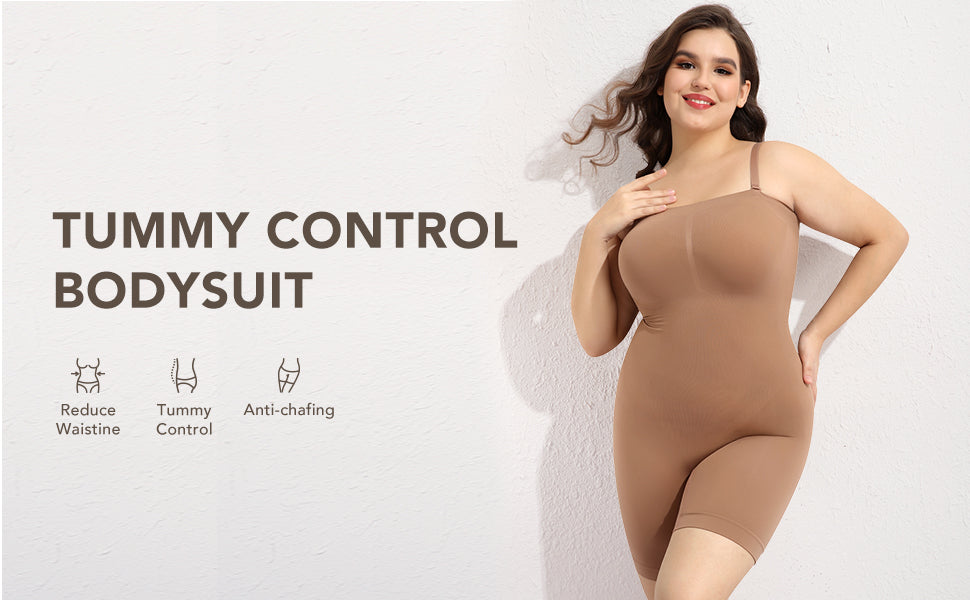 GOJOYS Bodysuit for Women Tummy Control Full Body Shaper Seamless Shapewear  Slips Cami Jumpsuit