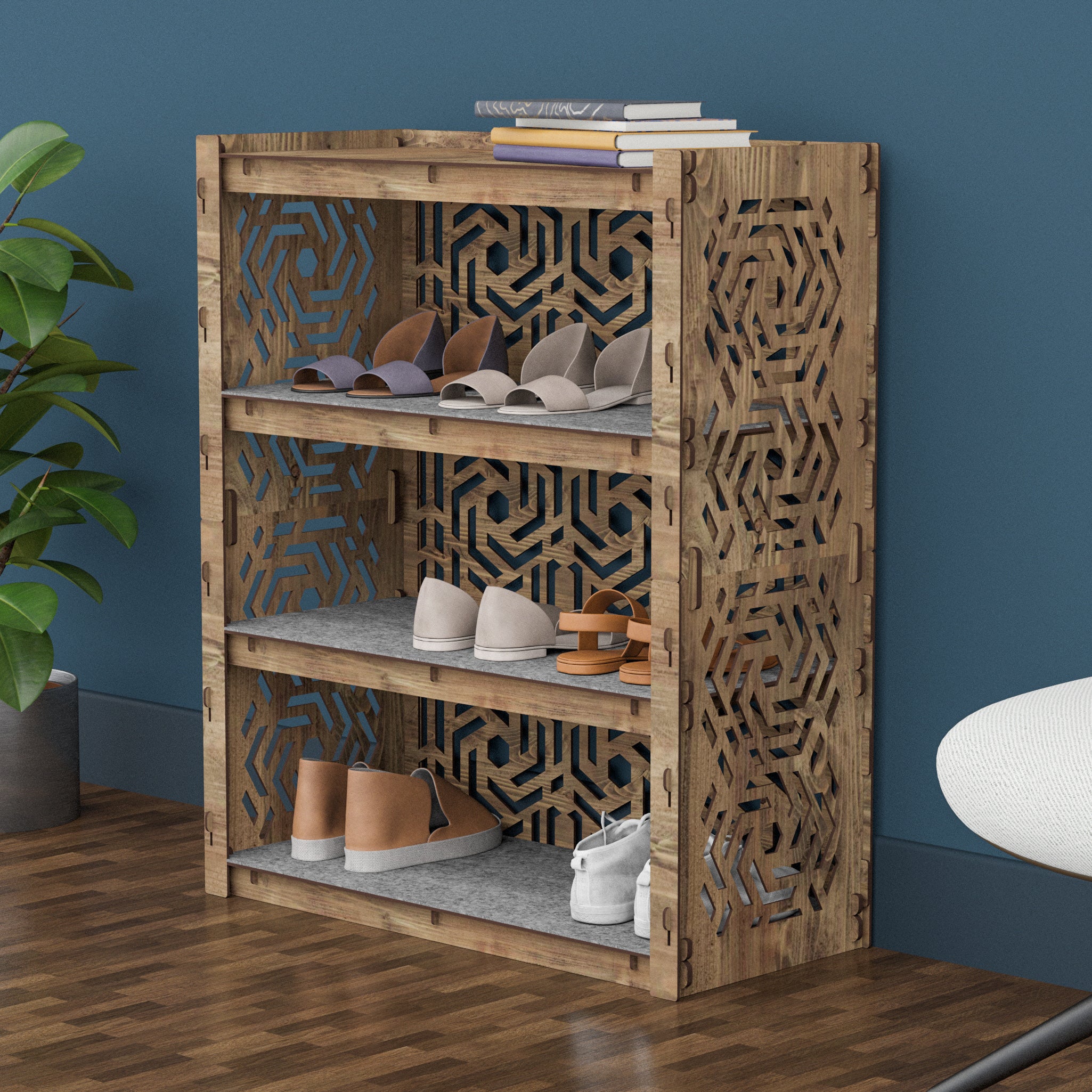 Tall Narrow Shoe Rack Arabic - Hexagonica