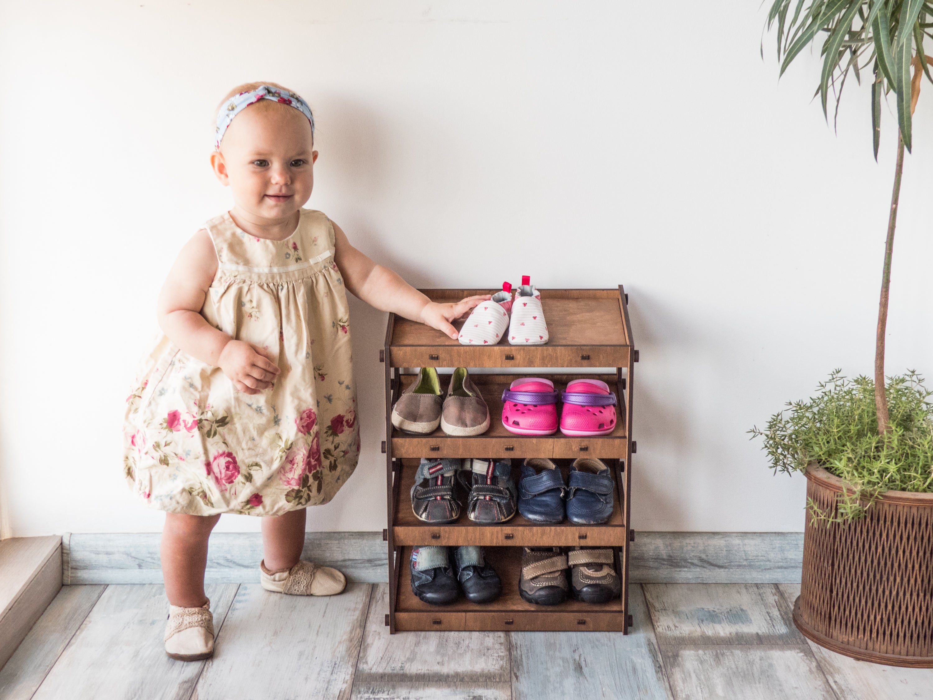 Montessori Shoe Rack Wooden, Toddler Shoe Shelf, Tiny Shoe Rack