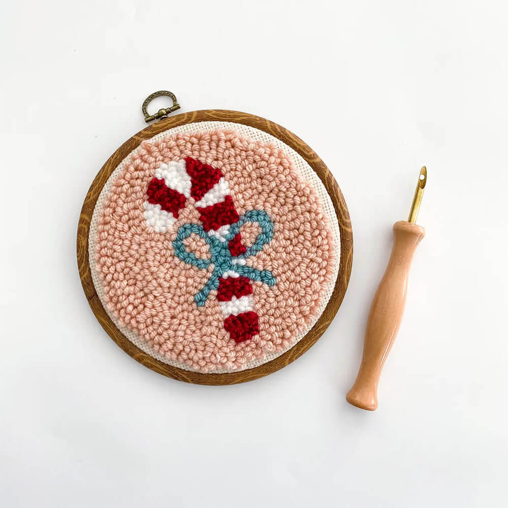 candy cane punch needle kit - the urban ares