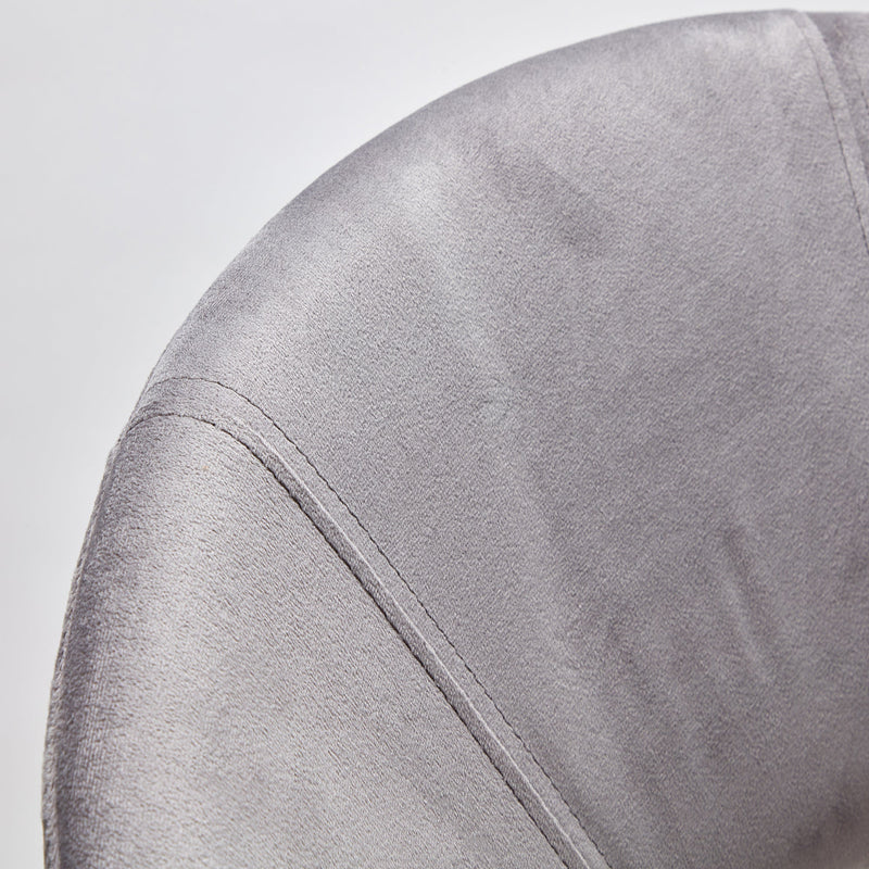 Grey Velvet Round Chair
