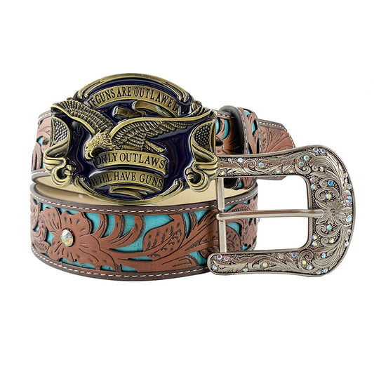 TOPACC Western Turquoise Belts for Women Men Cowgirl Cowboy Country Fa