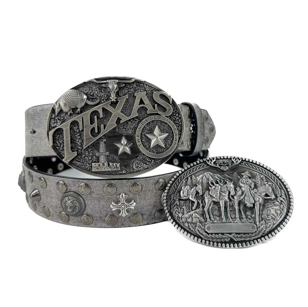 The Republic of Texas Silver-Tone Belt Buckle