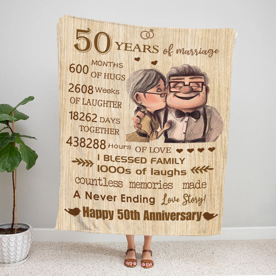 Happy 50th Anniversary Blanket Gifts Gift for 50th Wedding Anniversary