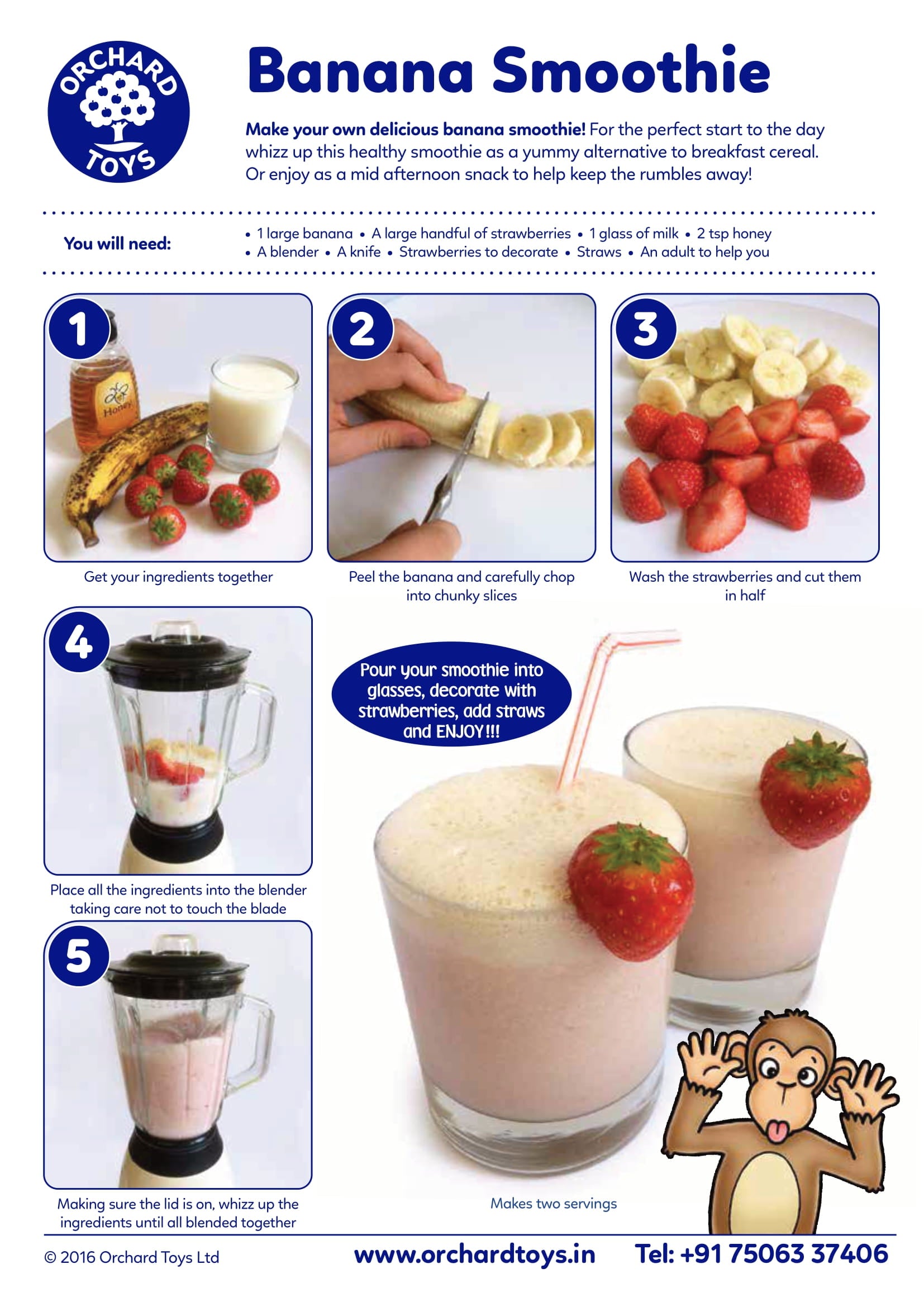 Banana Smoothie Recipe Sheet